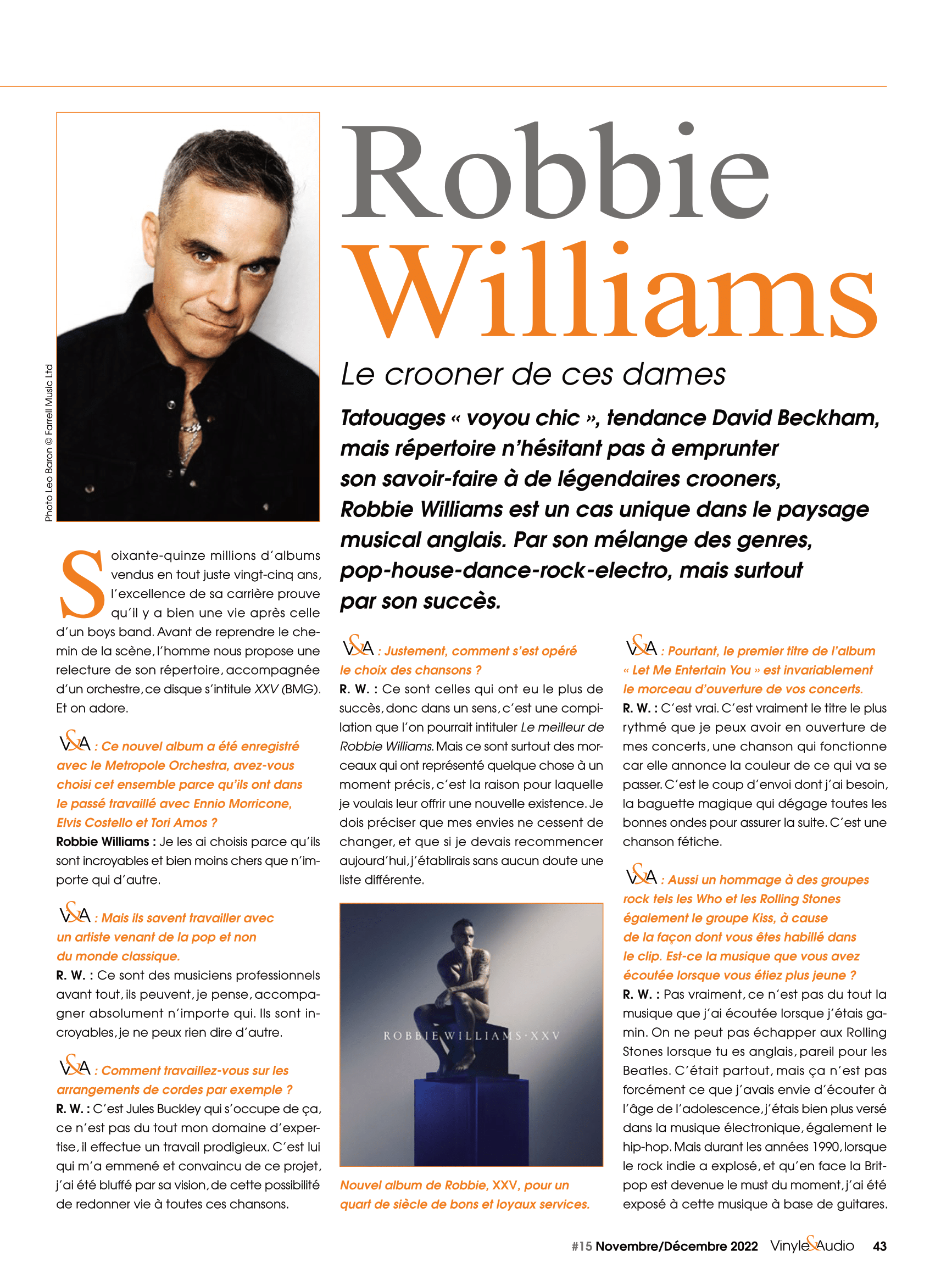 Vinyle & Audio n°15 : Robbie Williams, le crooner de ces dames