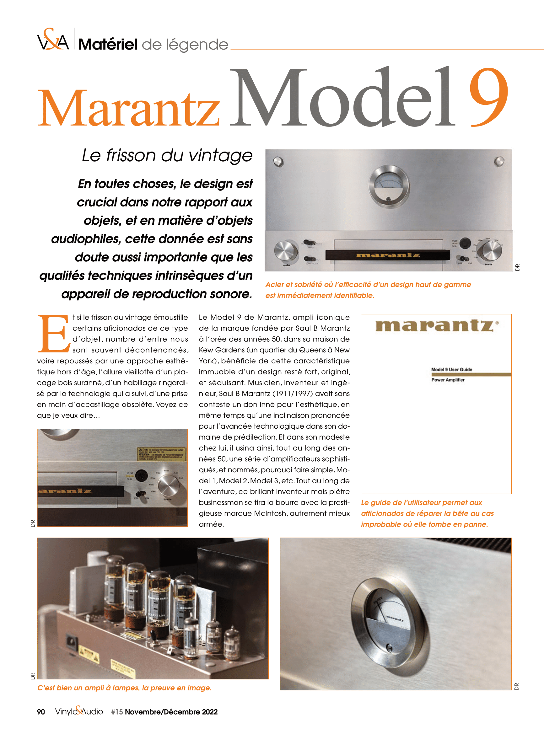 Vinyle & Audio n°15 : matériel de légende avec l'ampli à lampes Marantz Model 9