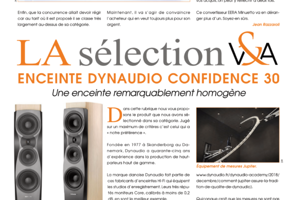 Vinyle & Audio n°15 : banc d’essai matériel et nouveautés avec l'enceinte Dynaudio Confidence 30