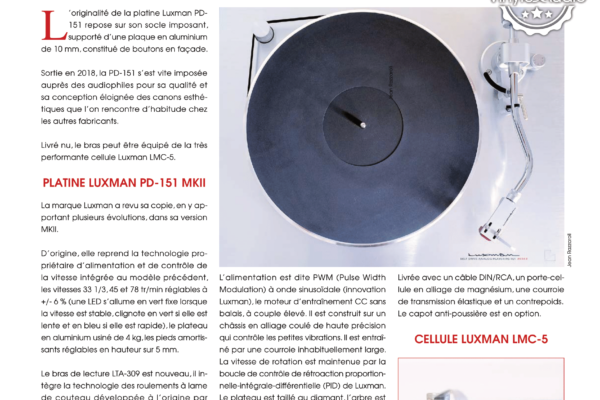Vinyle & Audio n°16 : banc d’essai matériel avec la platine Luxman PD-151 MKII