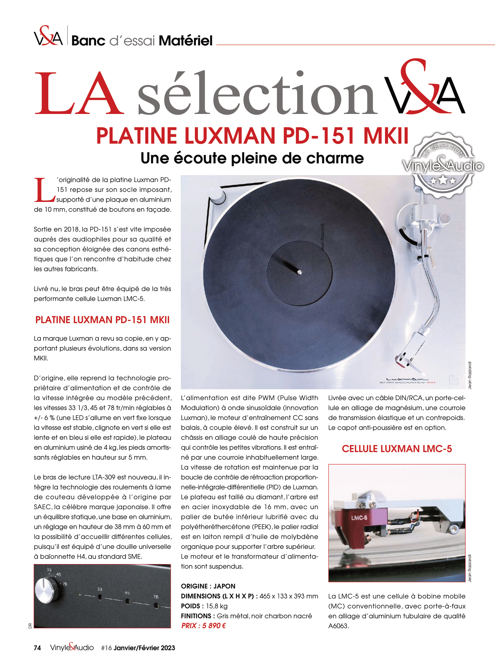 Vinyle & Audio n°16 : banc d’essai matériel avec la platine Luxman PD-151 MKII