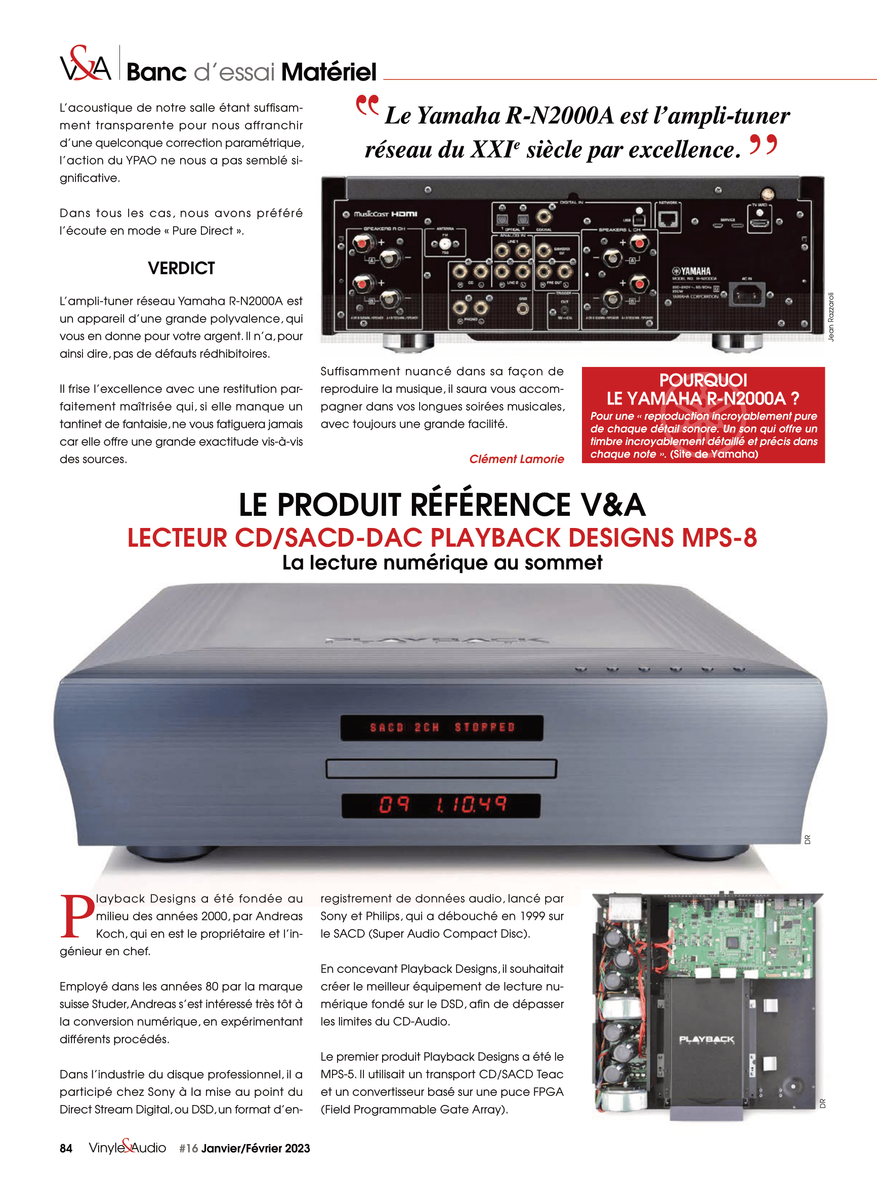 Vinyle & Audio n°16 : banc d’essai matériel et nouveautés avec le lecteur CD / SACD - DAC Playback Designs MPS-8