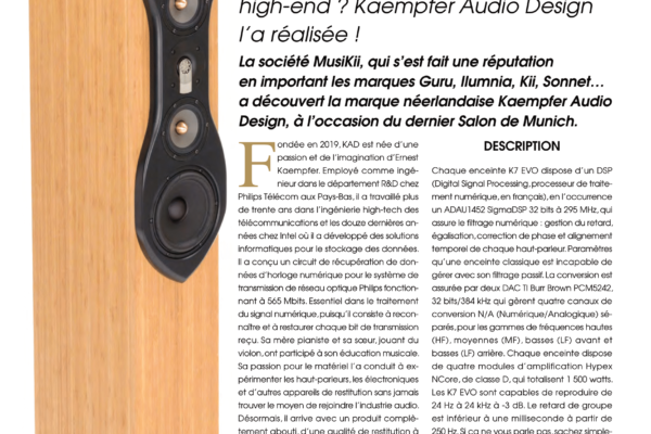 Vinyle & Audio n°17 : l'enceinte KAD K7 EVO de Kaempfer Audio Design