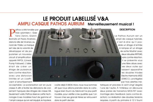 Le produit labellisé V&A : l'ampli casque Pathos Aurium
