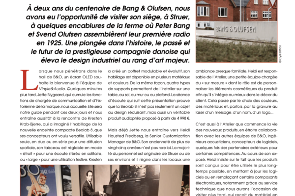 Reportage : Bang & Olufsen