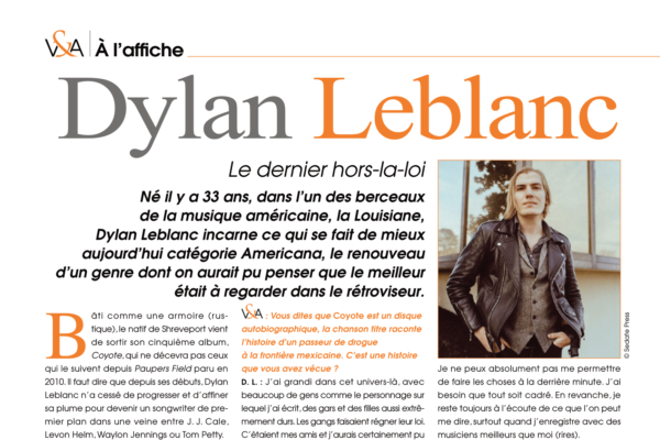 A l’affiche de Vinyle & Audio numéro 24 : Dylan Leblanc