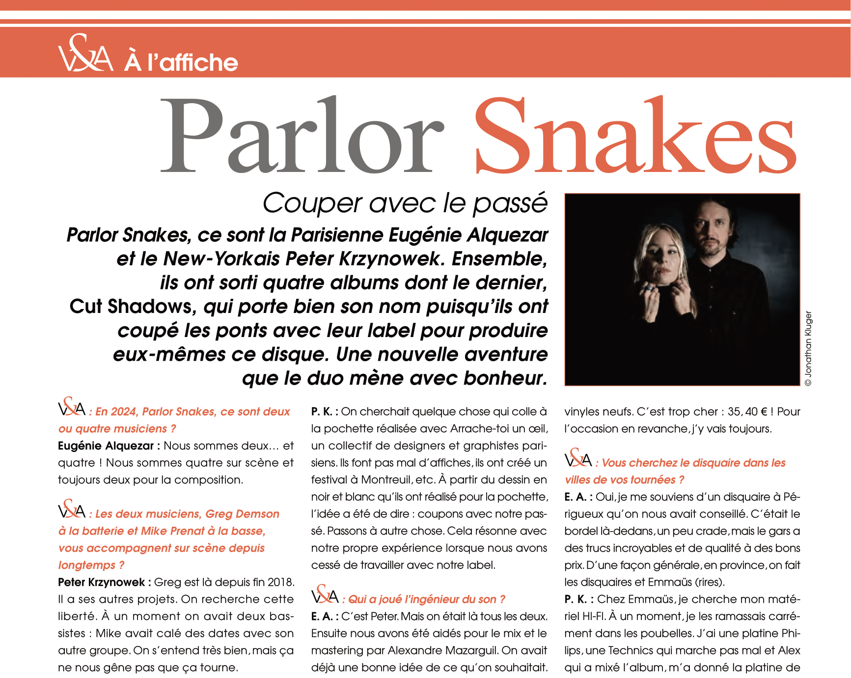 A l’affiche : Parlor Snakes