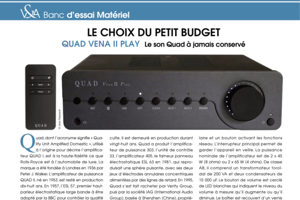 Le choix du petit budget : QUAD VENA II PLAY