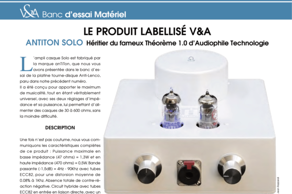 Produit labellisé V&A : ANTITON SOLO