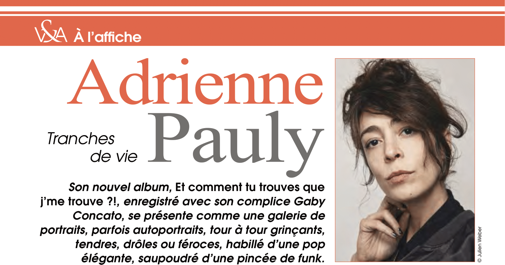 A l’affiche du n°26 : Adrienne Pauly