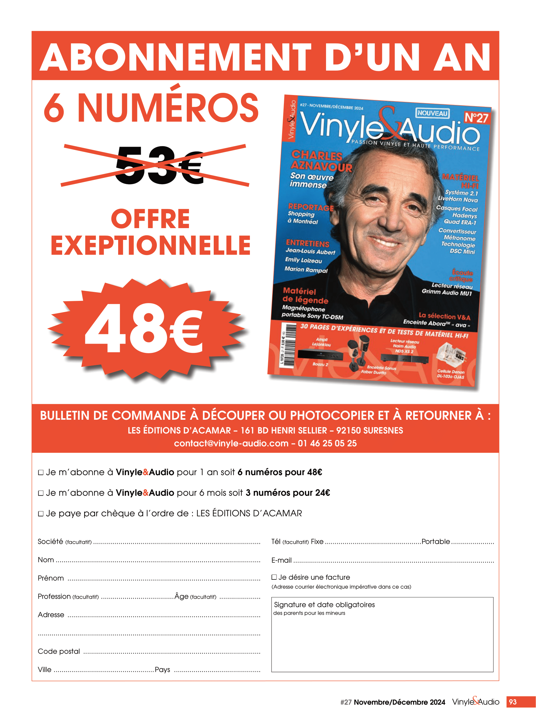 Abonnement à Vinyle & Audio