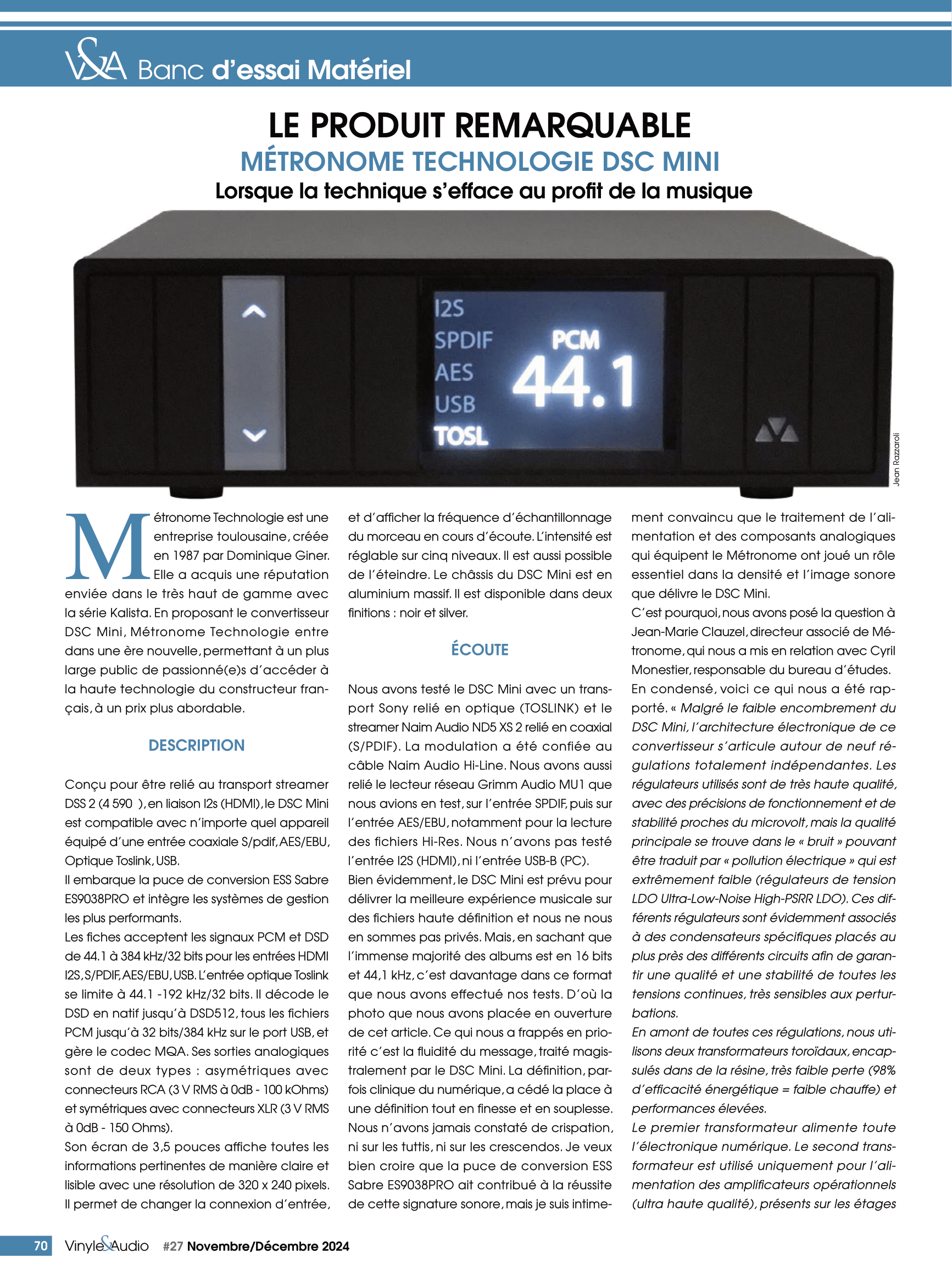 Le produit remarquable : MÉTRONOME TECHNOLOGIE DSC MINI