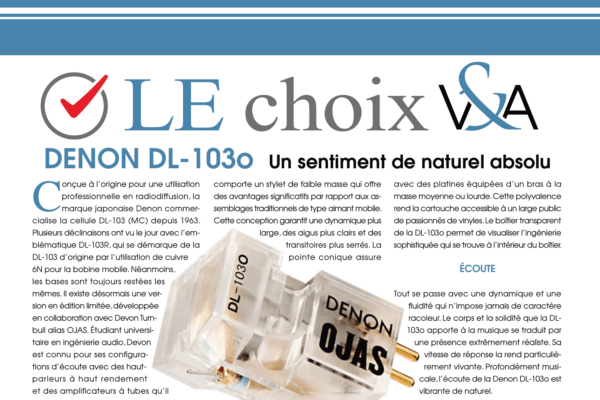 Le choix V&A : DENON DL-103o