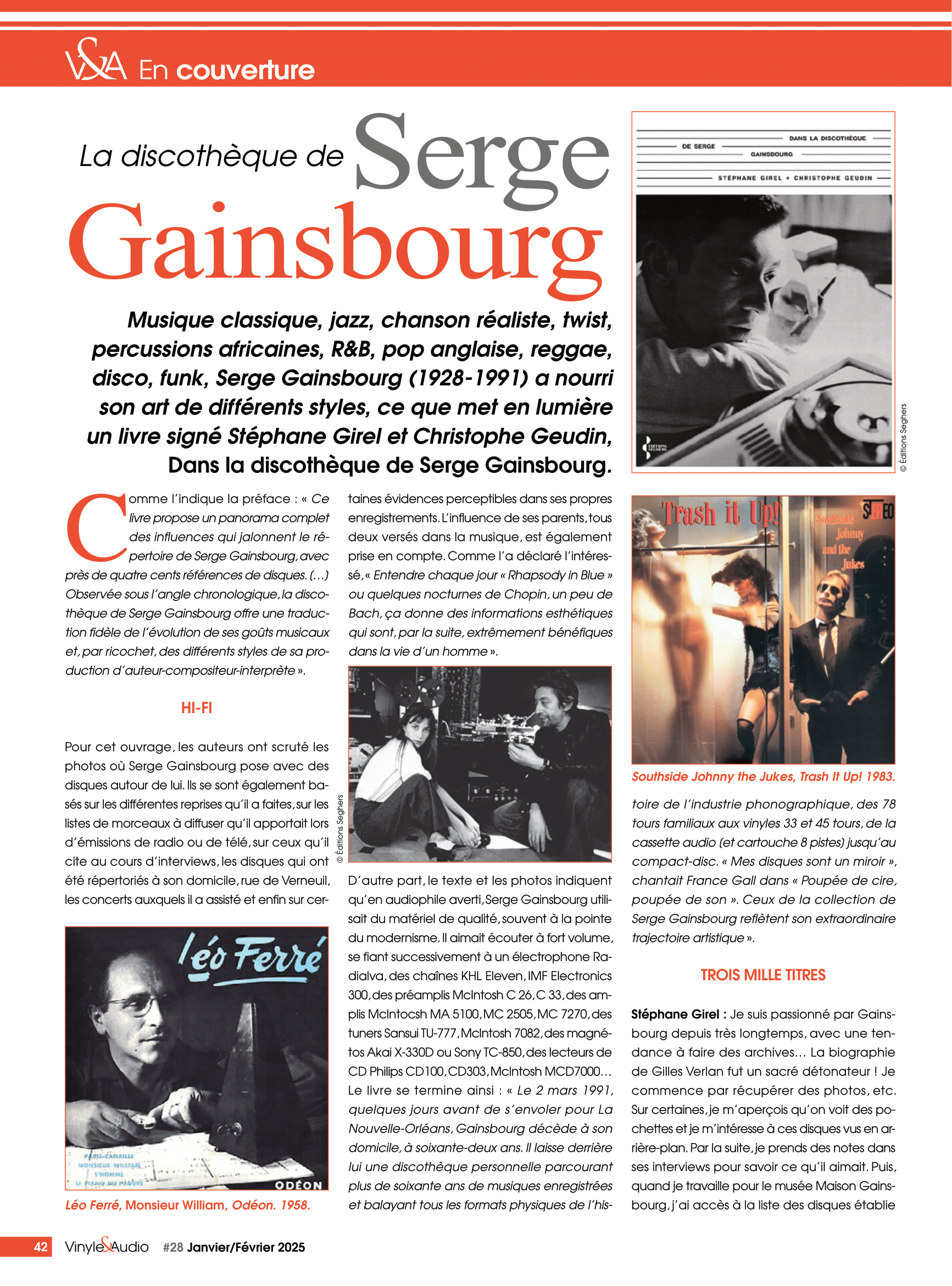 En couverture du numéro 28 : Serge Gainsbourg