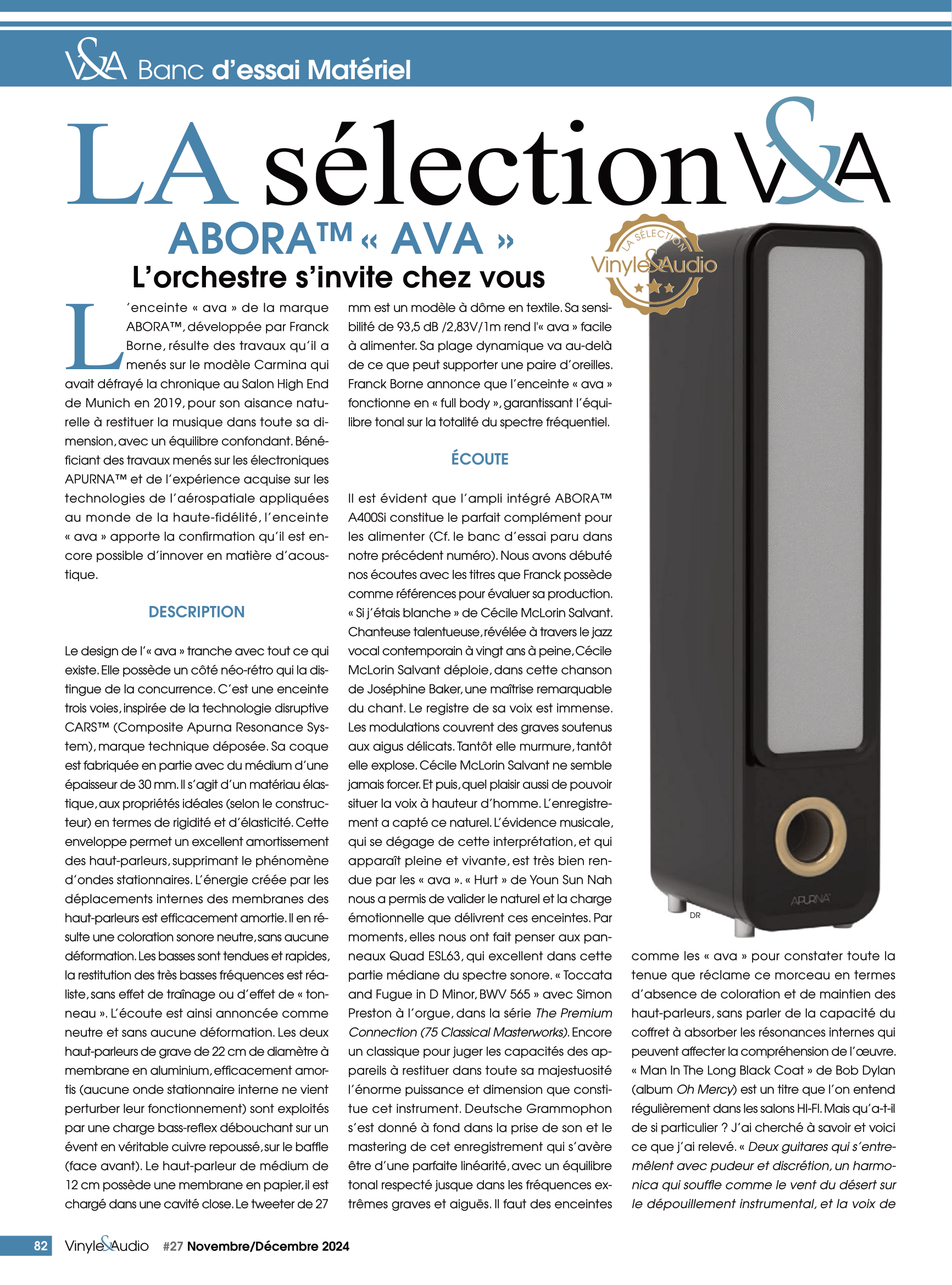 La sélection V&A : ABORA™« AVA »