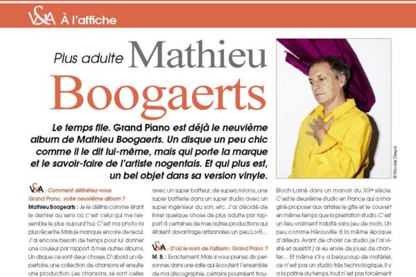 A l’affiche du n°29 : Mathieu Boogaerts