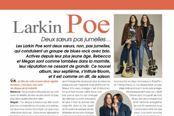 A l’affiche du n°30 : Larkin Poe