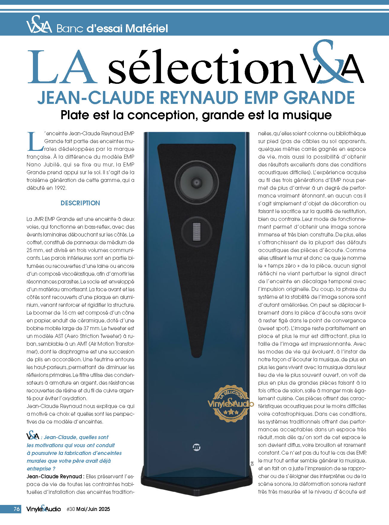 La sélection V&A : JEAN-CLAUDE REYNAUD EMP GRANDE