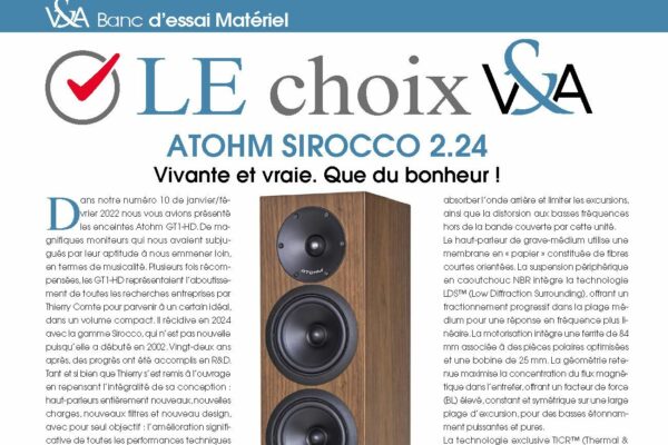 Le choix V&A : ATOHM SIROCCO 2.24
