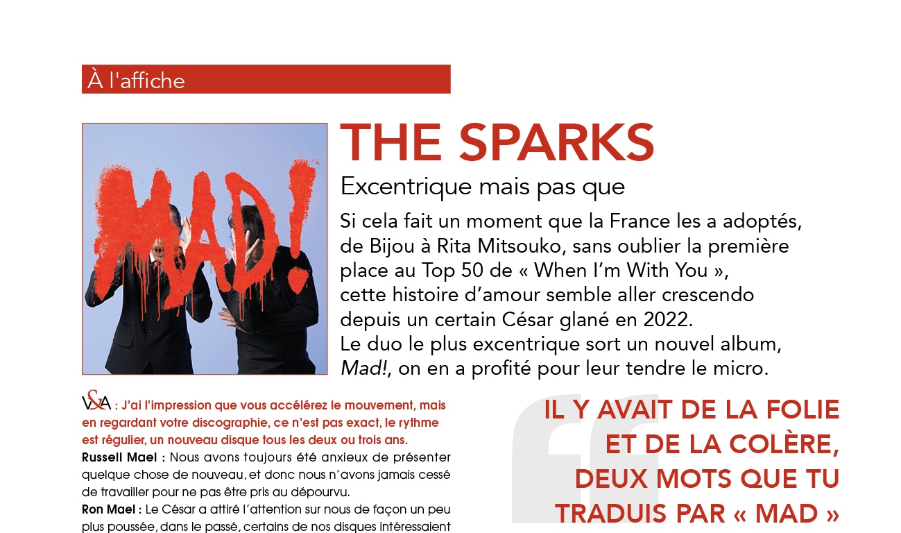 A l’affiche du n°31 : The Sparks
