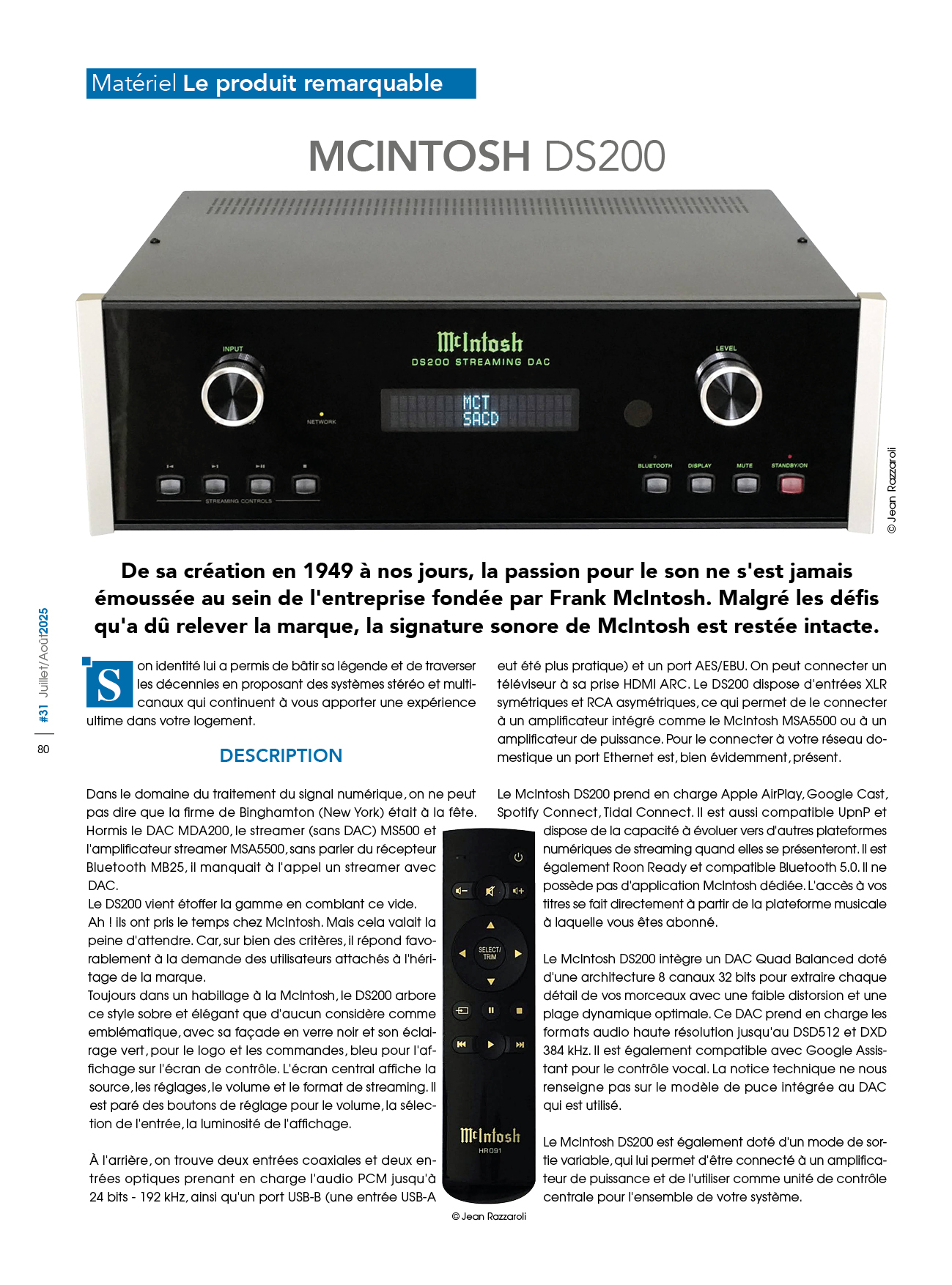 Matériel : MCINTOSH DS200