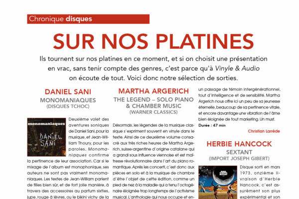 Chronique disques du n°31