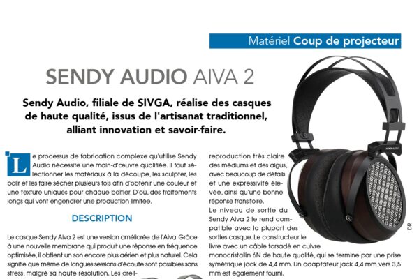 Coup de projecteur : SENDY AUDIO AIVA 2
