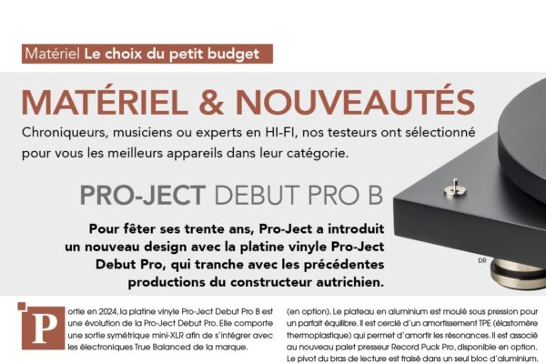 Le choix du petit budget : PRO-JECT DEBUT PRO B