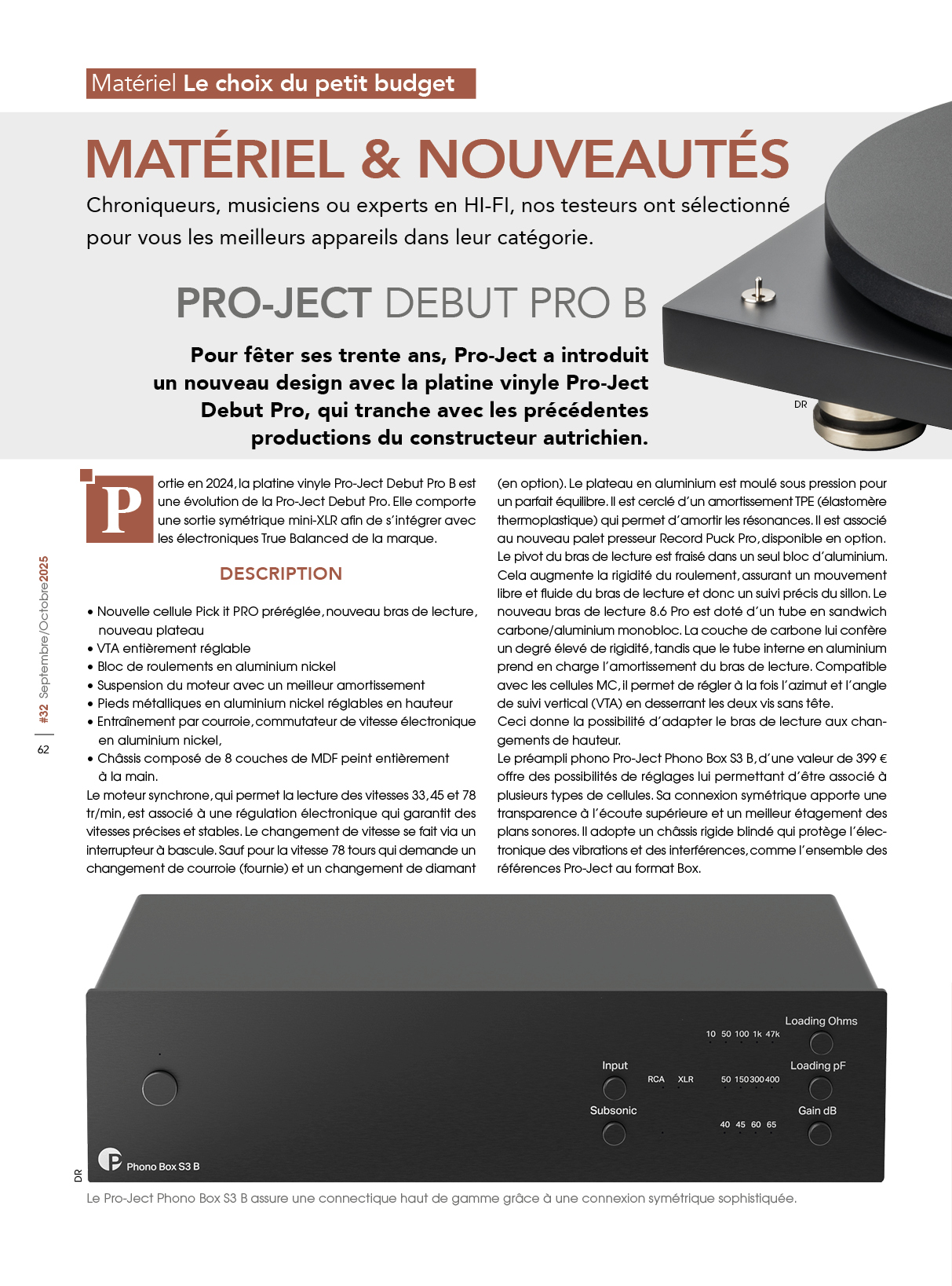 Le choix du petit budget : PRO-JECT DEBUT PRO B