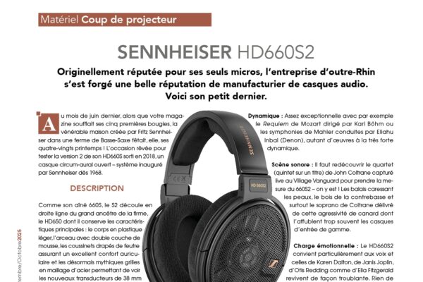 Coup de projecteur : SENNHEISER HD660S2