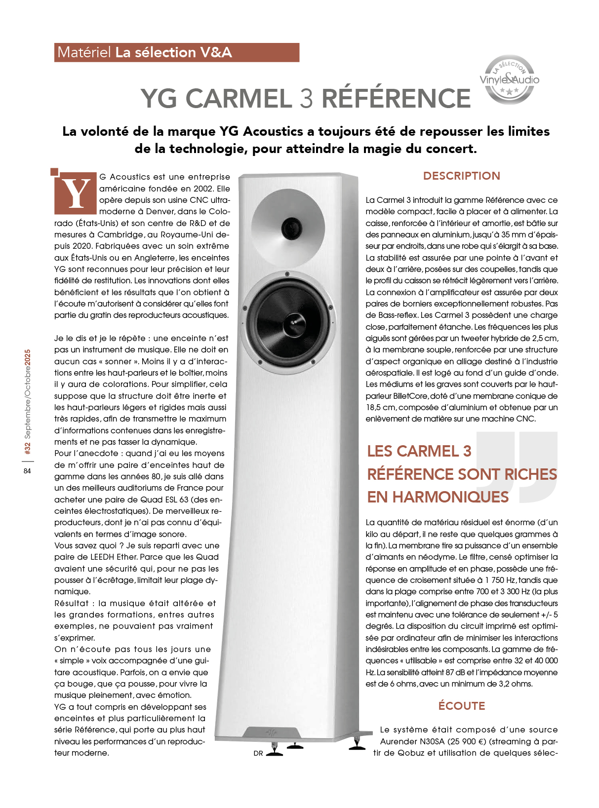 La sélection V&A : YG CARMEL 3 RÉFÉRENCE