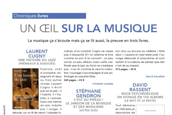 Chroniques livres : un oeil sur la musique