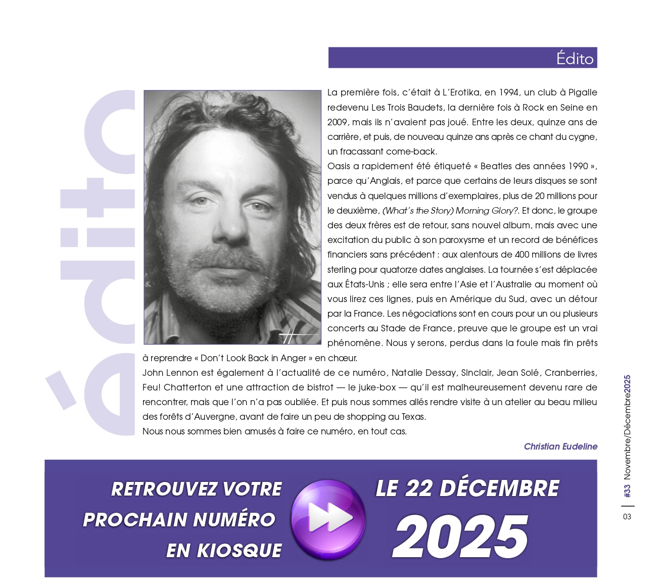 Vinyle & Audio - numéro 33 - édito de Christian Eudeline