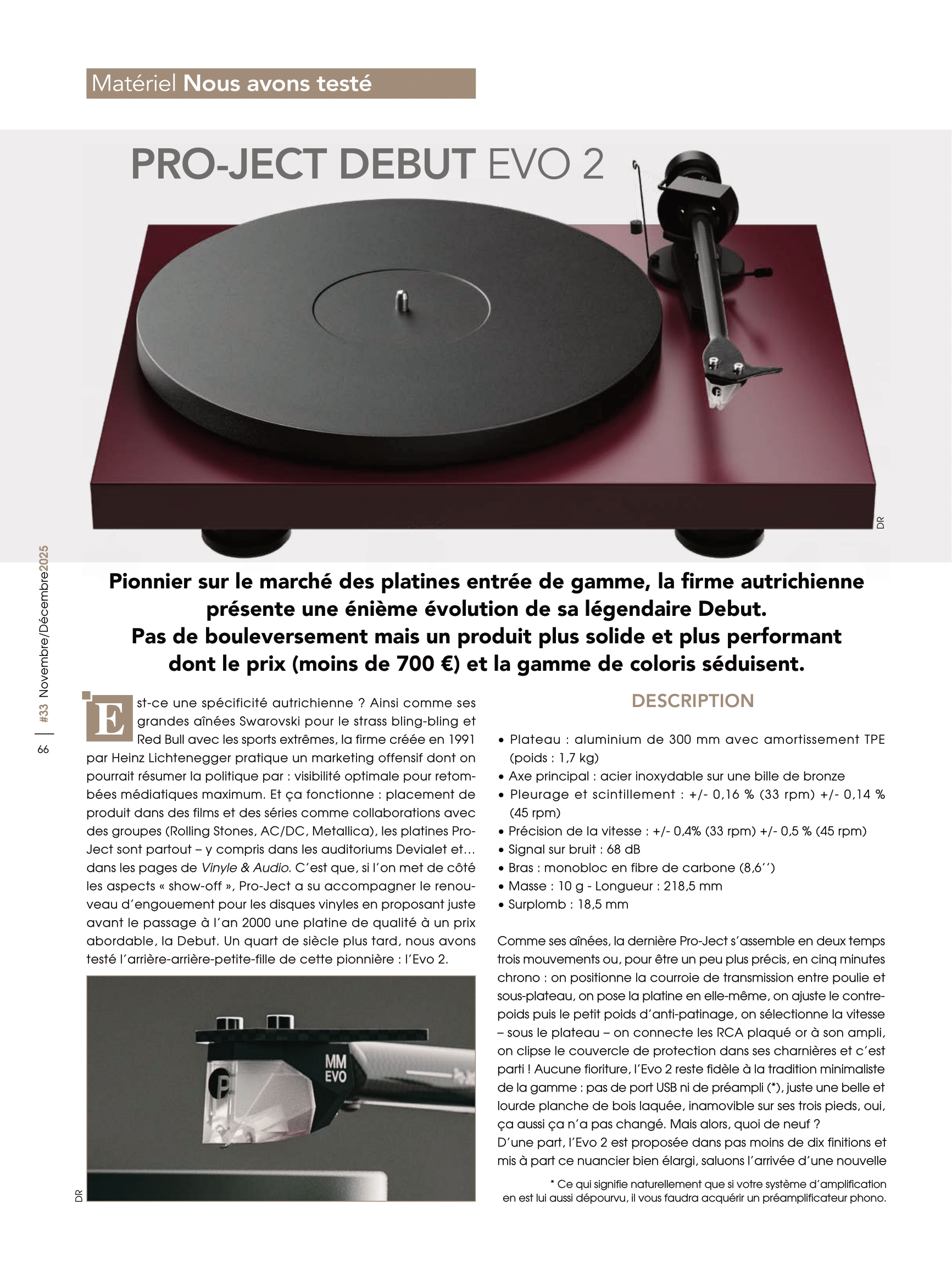 PRO-JECT DEBUT EVO 2