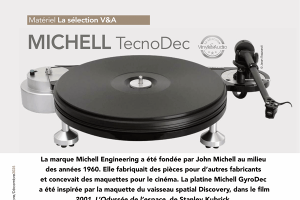 Matériel : la sélection V&A avec la platine MICHELL TecnoDec